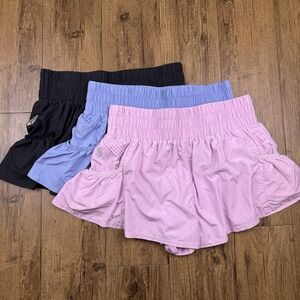 Free People FP Movement Get Your Flirt On Shorts Womens M Black Blue Pink Lot 3